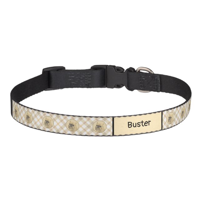 Brussels Griffon Painting - Cute Original Dog Art Pet Collar (Front)