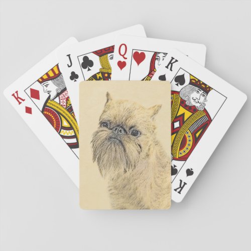 Brussels Griffon Painting _ Cute Original Dog Art Playing Cards