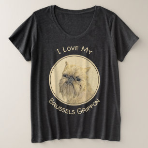 Brussels Griffon Painting - Cute Original Dog Art Plus Size T-Shirt