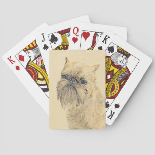 Brussels Griffon Painting - Cute Original Dog Art Poker Cards