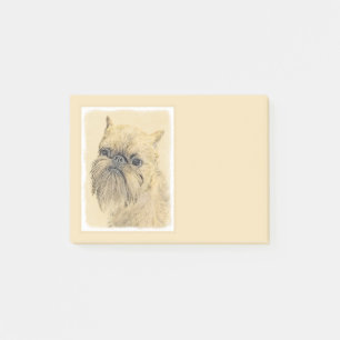 Brussels Griffon Painting - Cute Original Dog Art Post-it Notes