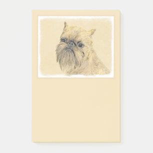 Brussels Griffon Painting - Cute Original Dog Art Post-it Notes