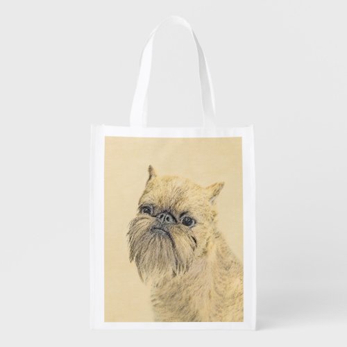 Brussels Griffon Painting _ Cute Original Dog Art Reusable Grocery Bag