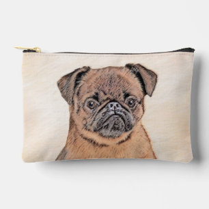 Brussels Griffon Painting Red Smooth Cute Dog Art Accessory Pouch