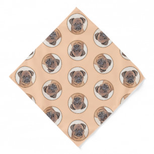 Brussels Griffon Painting Red Smooth Cute Dog Art Bandana