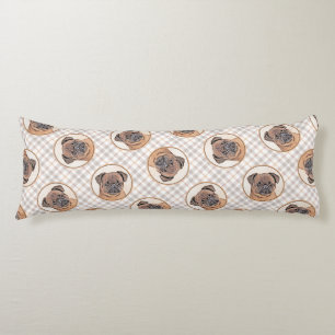 Brussels Griffon Painting Red Smooth Cute Dog Art Body Pillow