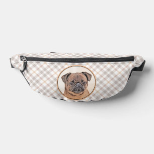 Brussels Griffon Painting Red Smooth Cute Dog Art Fanny Pack