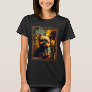 Brussels Griffon Painting Sunflower Flower Mom Wom T-Shirt
