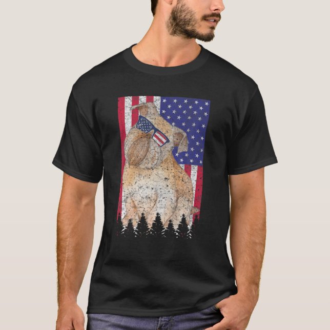 Brussels Griffon Patriotic Dog USA Pride American  T-Shirt (Front)