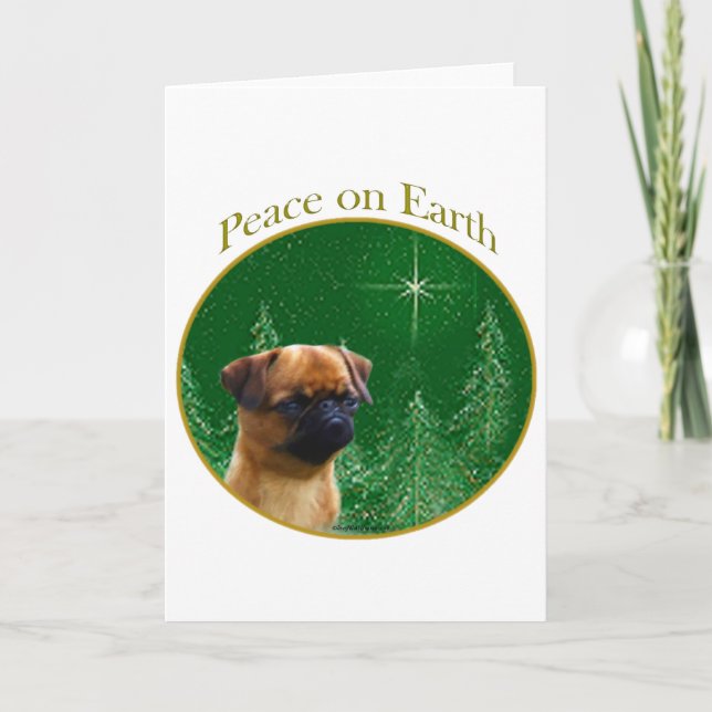 Brussels Griffon Peace Holiday Card (Front)