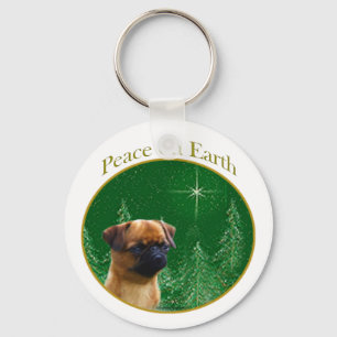 Brussels Griffon Peace Keychain