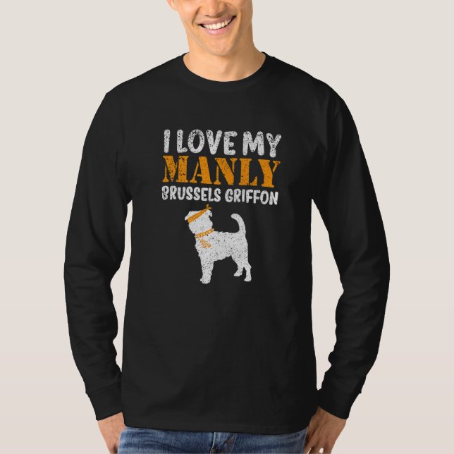 Brussels Griffon Pet Funny Boy Dog Pup Gender Reve T-Shirt (Front)