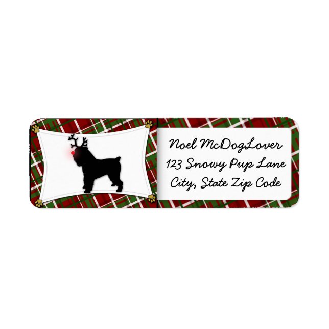 Brussels Griffon Reindeer Christmas Label (Front)