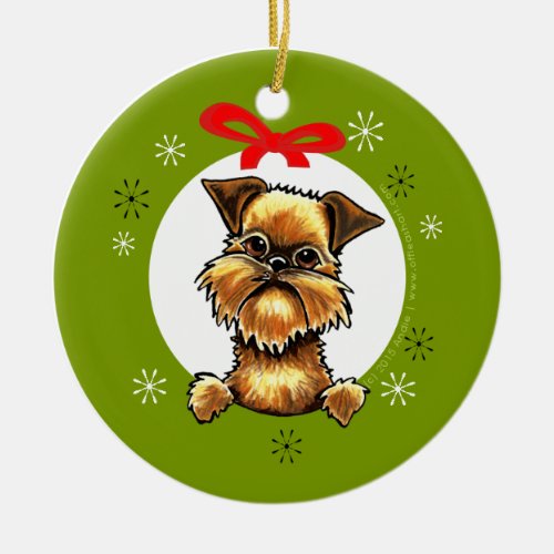 Brussels Griffon Rough Coat Christmas Classic Ceramic Ornament