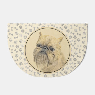 Brussels Griffon Rough Painting - Original Dog Art Doormat