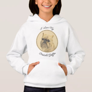 Brussels Griffon Rough Painting - Original Dog Art Hoodie