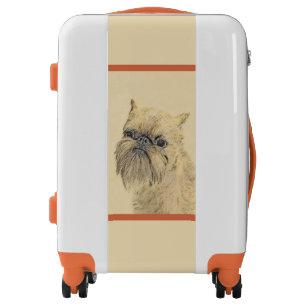 Brussels Griffon Rough Painting - Original Dog Art Luggage