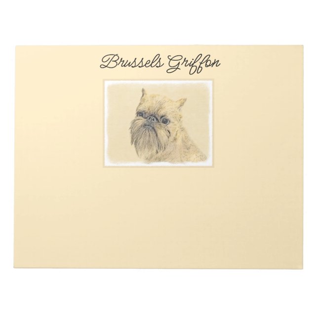Brussels Griffon Rough Painting - Original Dog Art Notepad (Front)