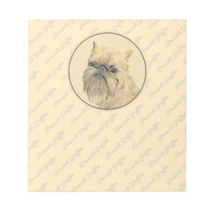 Brussels Griffon Rough Painting - Original Dog Art Notepad