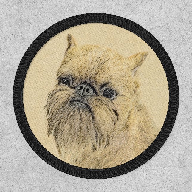 Brussels Griffon Rough Painting - Original Dog Art Patch (Front)