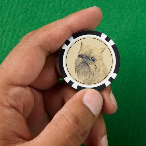 Brussels Griffon Rough Painting _ Original Dog Art Poker Chips