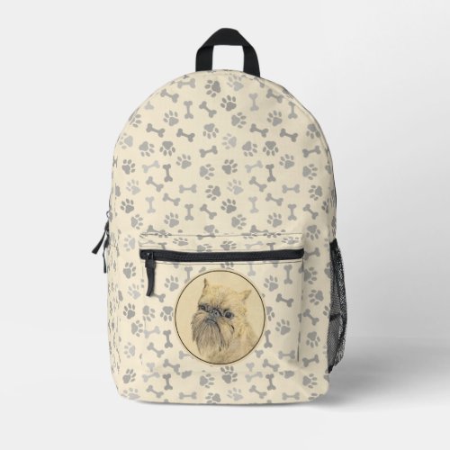 Brussels Griffon Rough Painting _ Original Dog Art Printed Backpack