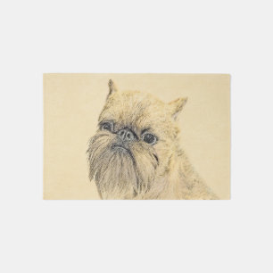 Brussels Griffon Rough Painting - Original Dog Art Rug