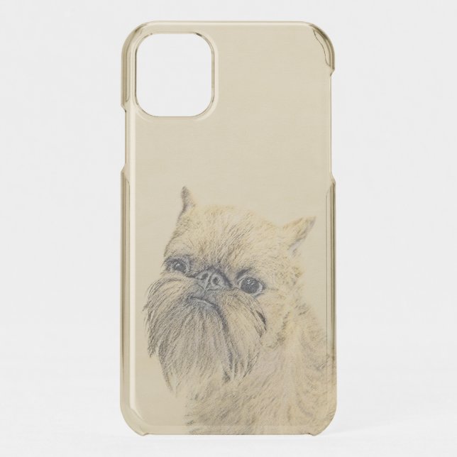 Brussels Griffon Rough Painting - Original Dog Art Uncommon iPhone Case (Back)