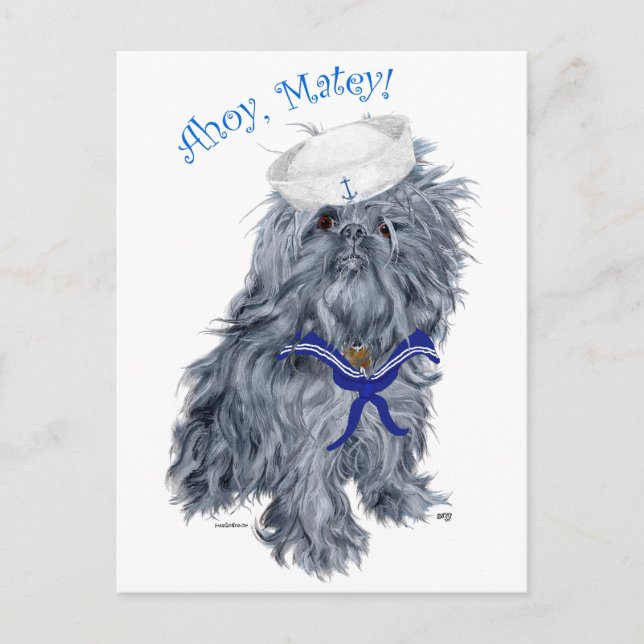 Brussels Griffon Sailor Postcard (Front)
