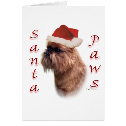 Brussels Griffon Santa Paws Cards (Front)