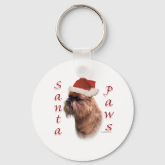 Brussels Griffon Santa Paws Keychain