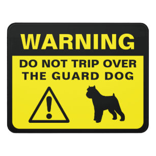 Brussels Griffon Silhouette Guard Dog Warning Door Sign