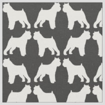 Brussels Griffon Silhouettes Grey and White Fabric