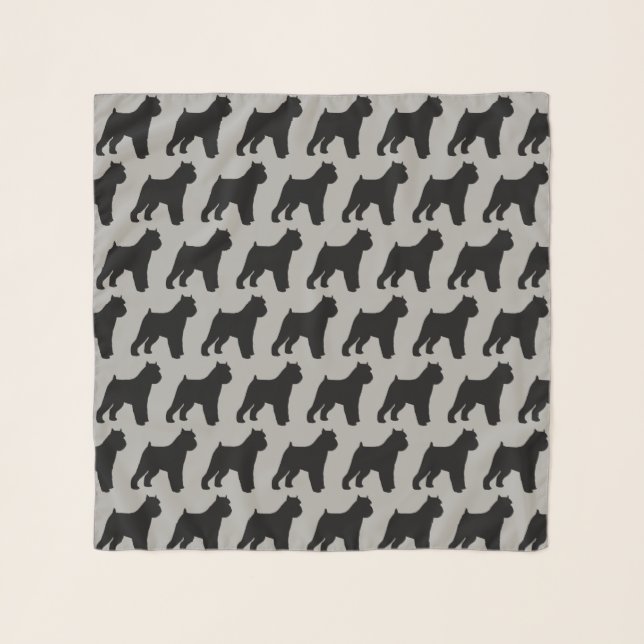 Brussels Griffon Silhouettes Pattern Scarf (Front)