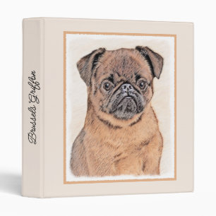 Brussels Griffon Smooth Painting Original Dog Art 3 Ring Binder