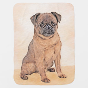 Brussels Griffon Smooth Painting Original Dog Art Baby Blanket