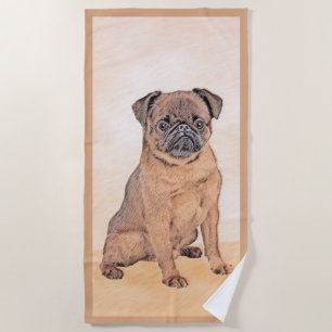 Brussels Griffon Smooth Painting Original Dog Art Beach Towel