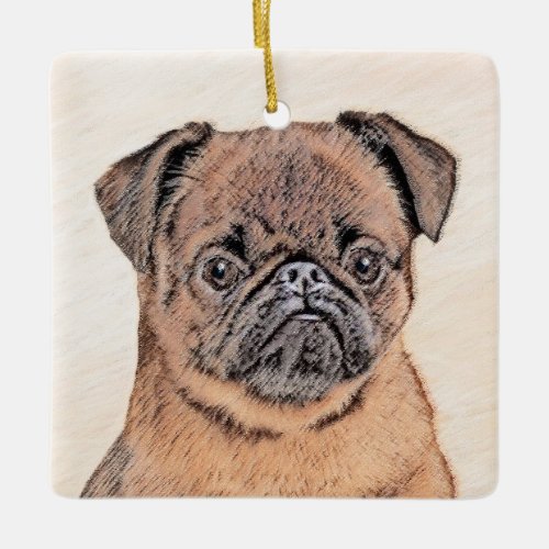 Brussels Griffon Smooth Painting Original Dog Art Ceramic Ornament