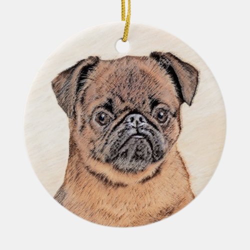 Brussels Griffon Smooth Painting Original Dog Art Ceramic Ornament