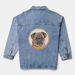 Brussels Griffon Smooth Painting Original Dog Art Denim Jacket