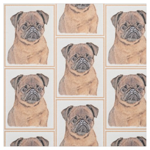 Brussels Griffon Smooth Painting Original Dog Art Fabric