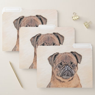Brussels Griffon Smooth Painting Original Dog Art File Folder