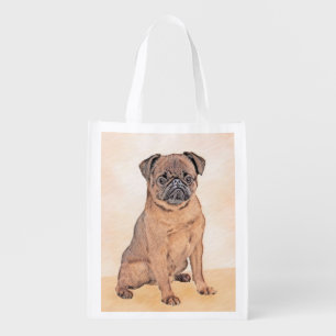 Brussels Griffon Smooth Painting Original Dog Art Grocery Bag