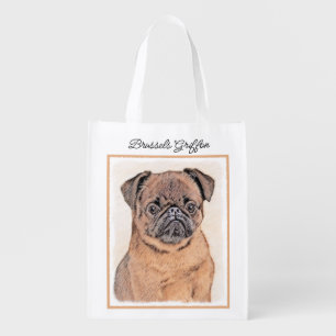 Brussels Griffon Smooth Painting Original Dog Art Grocery Bag