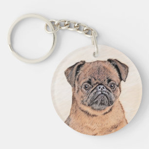 Brussels Griffon Smooth Painting Original Dog Art Keychain