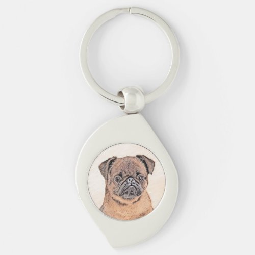 Brussels Griffon Smooth Painting Original Dog Art Keychain