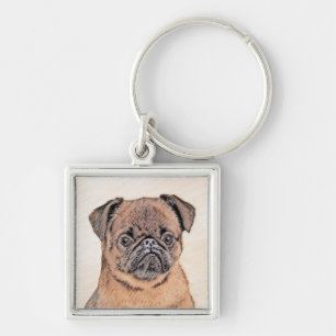 Brussels Griffon Smooth Painting Original Dog Art Keychain