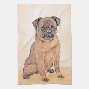 Brussels Griffon Smooth Painting Original Dog Art Kitchen Towel