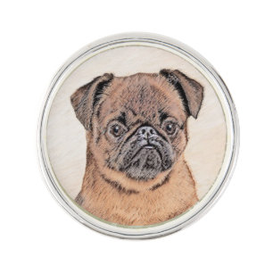 Brussels Griffon Smooth Painting Original Dog Art Lapel Pin