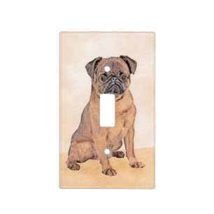 Brussels Griffon Smooth Painting Original Dog Art Light Switch Cover